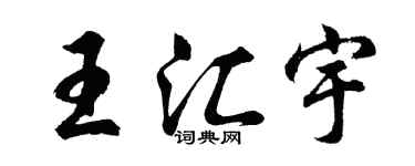 胡问遂王汇宇行书个性签名怎么写