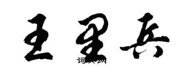 胡问遂王里兵行书个性签名怎么写