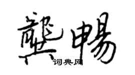 王正良龚畅行书个性签名怎么写
