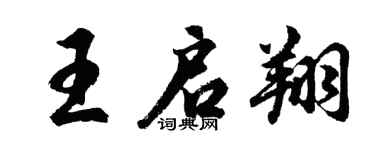 胡问遂王启翔行书个性签名怎么写
