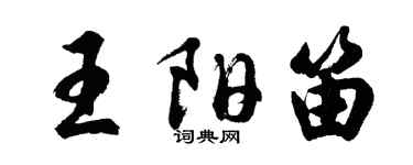 胡问遂王阳笛行书个性签名怎么写
