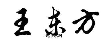 胡问遂王东方行书个性签名怎么写