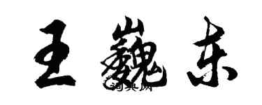 胡问遂王巍东行书个性签名怎么写