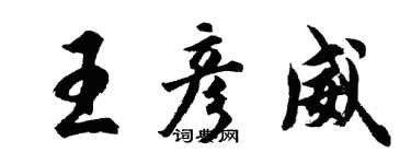 胡问遂王彦威行书个性签名怎么写