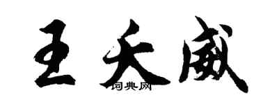 胡问遂王夭威行书个性签名怎么写