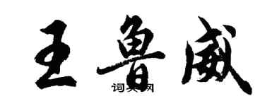 胡问遂王鲁威行书个性签名怎么写