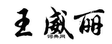 胡问遂王威丽行书个性签名怎么写