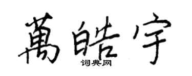 王正良万皓宇行书个性签名怎么写