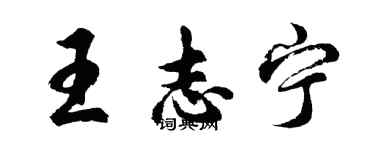 胡问遂王志宁行书个性签名怎么写