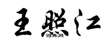 胡问遂王照江行书个性签名怎么写