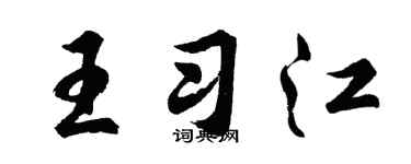 胡问遂王习江行书个性签名怎么写