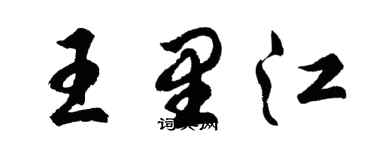 胡问遂王里江行书个性签名怎么写