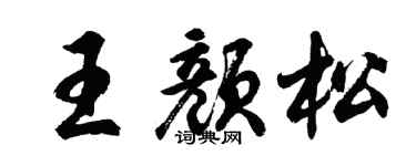 胡问遂王颜松行书个性签名怎么写