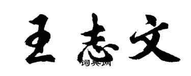 胡问遂王志文行书个性签名怎么写