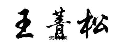 胡问遂王菁松行书个性签名怎么写