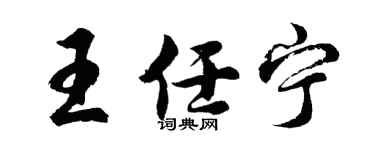 胡问遂王任宁行书个性签名怎么写