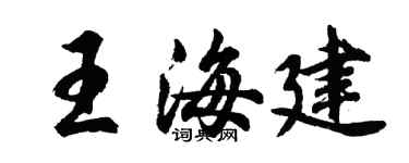 胡问遂王海建行书个性签名怎么写