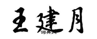胡问遂王建月行书个性签名怎么写