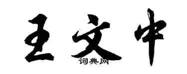 胡问遂王文中行书个性签名怎么写