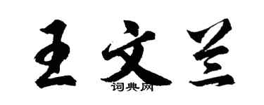 胡问遂王文兰行书个性签名怎么写
