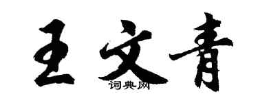 胡问遂王文青行书个性签名怎么写