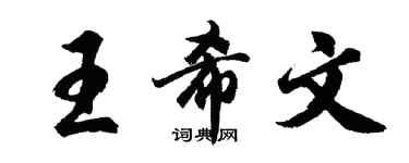 胡问遂王希文行书个性签名怎么写
