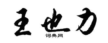 胡问遂王也力行书个性签名怎么写