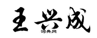 胡问遂王兴成行书个性签名怎么写