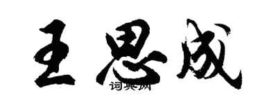 胡问遂王思成行书个性签名怎么写