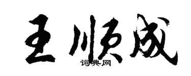 胡问遂王顺成行书个性签名怎么写