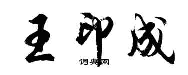 胡问遂王印成行书个性签名怎么写