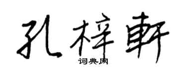 王正良孔梓轩行书个性签名怎么写