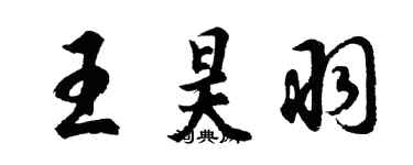 胡问遂王昊羽行书个性签名怎么写