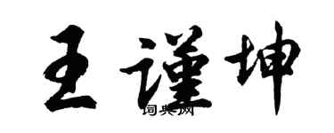 胡问遂王谨坤行书个性签名怎么写
