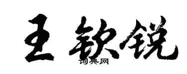 胡问遂王钦锐行书个性签名怎么写