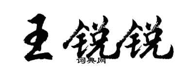 胡问遂王锐锐行书个性签名怎么写