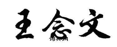 胡问遂王念文行书个性签名怎么写