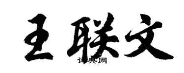 胡问遂王联文行书个性签名怎么写