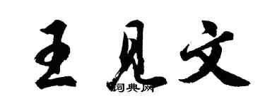 胡问遂王见文行书个性签名怎么写