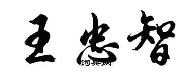 胡问遂王忠智行书个性签名怎么写