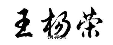 胡问遂王杨荣行书个性签名怎么写