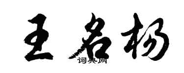 胡问遂王名杨行书个性签名怎么写