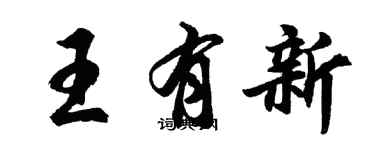 胡问遂王有新行书个性签名怎么写