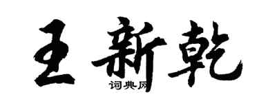 胡问遂王新乾行书个性签名怎么写