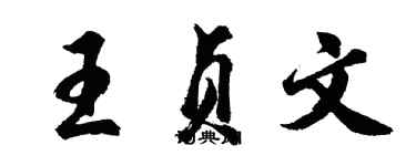 胡问遂王贞文行书个性签名怎么写