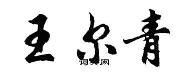胡问遂王尔青行书个性签名怎么写