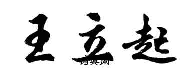 胡问遂王立起行书个性签名怎么写