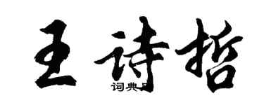 胡问遂王诗哲行书个性签名怎么写