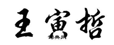 胡问遂王寅哲行书个性签名怎么写