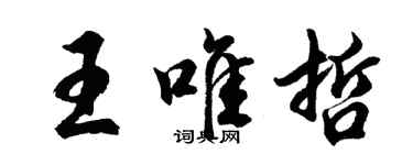 胡问遂王唯哲行书个性签名怎么写
